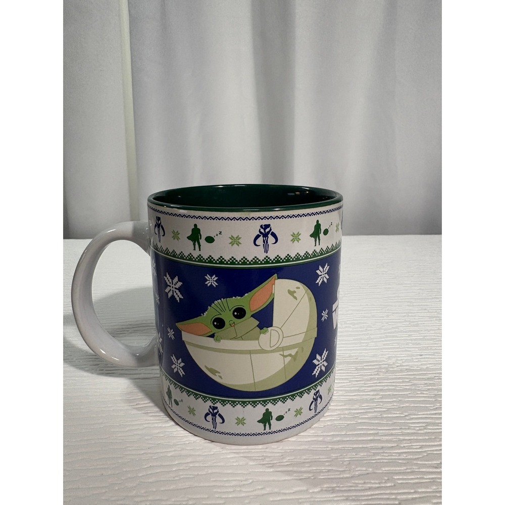 Star Wars Grogu Baby Yoda Ugly Sweater Holiday‎ Ceramic Mug Silver Buffalo S0036